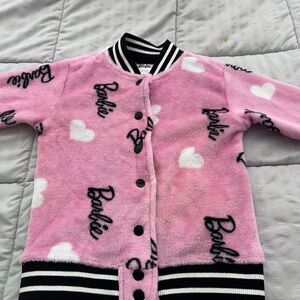 Mattel Barbie Pink Fleece Jacket with Stripes